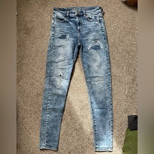 American eagle hi rise jegging, light distress